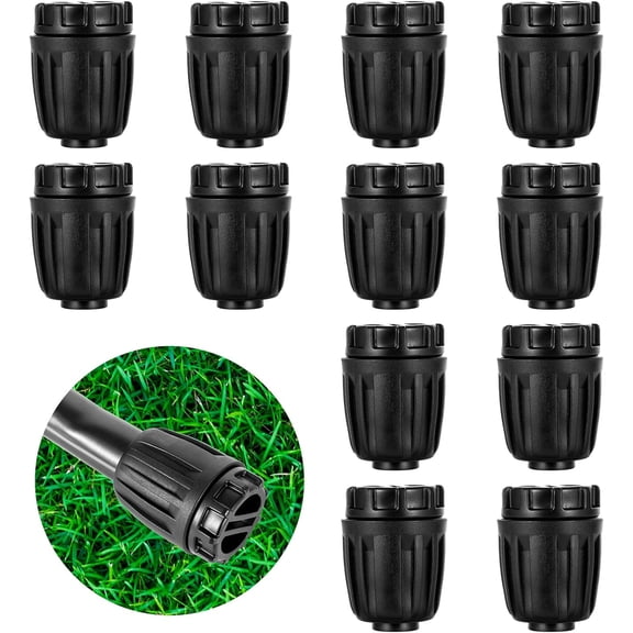 PLUHKN-12pc 1/2"Drip Irrigation End Plugs Fittings,ANTI-LEAK Lock Barbed End Cap For (1/2" ID x0.6-0.63" OD) Drip Tubing Drip Irrigation Fittings (12Pcs 1/2 inch Irrigation End Plugs)