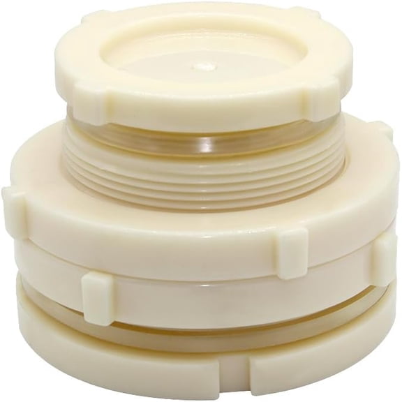 PLUHKN-2.5" Female ABS Bulkhead Fitting, Plastic Water Tank Connector Adapter Fitting with Plugs for Outdoor rain Barrel Garden Hose Adapter Spigot kit Water Tank Gallon Drain Bucket(Set of 1)