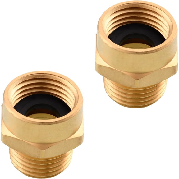 PLUHKN-2 Pcs BSP to NPT Adapter Brass G1/2 Female Thread to 1/2 NPT Male Thread Connector Converter Fittings, SBA037-2