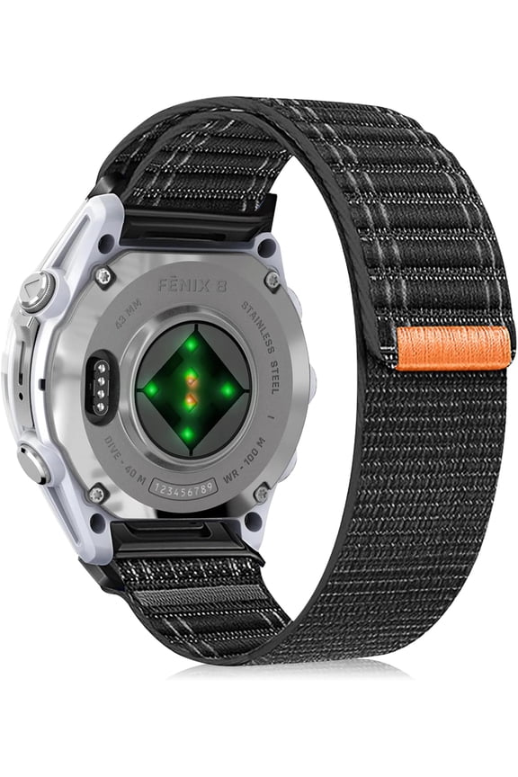 -20mm Quickfit Nylon Watch Band Compatible with Garmin Fenix 8 AMOLED 43mm/7S Pro/7S/6S Pro/6S/5S/5S Plus, Wavy Replacement Strap for Approach S70 42mm/Instinct E 40mm/Descent Mk3s