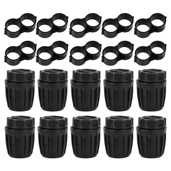 PLUHKN-20pcs 1/2 Inch Drip Irrigation Fittings, 10 Irrigation Tubing Connectors End Caps & 10 Drip Hose End Closures Watering System Parts Accessories for Garden Yard Farm