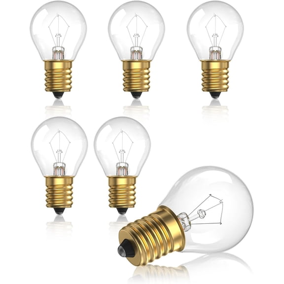 PLUHKN-25W Lava Lamp Bulb, S11 E17 Base, 25W 120V for 14.5-Inch Lava Lamp Repalacement Bulb, Dimmable Bulbs E17 Base Bulbs 6-Pack