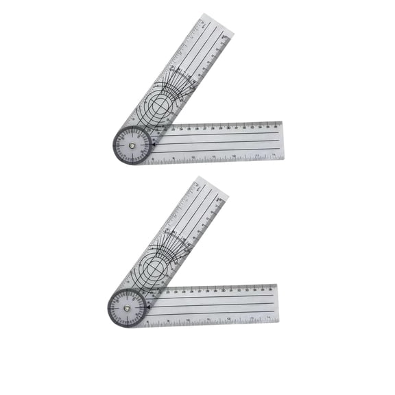PLUHKN-2PC Plastic Angle Measuring Tool, Goniometer 180 Degree Protractor Ruler for Office Architects Drawing Protractor Designers