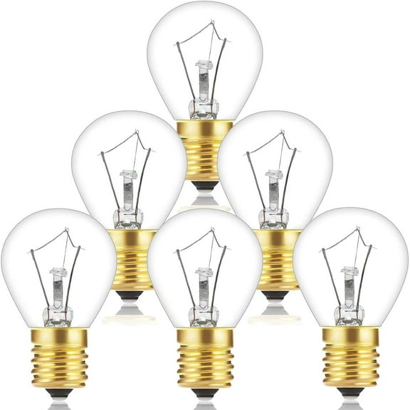 PLUHKN-30 Watt Lava Lamp Bulbs - E17 Base, 6-Pack, Ideal for 14.5-Inch/20-Ounce Lava Lamps, S11 Shape, Soft Warm White, 120V Replacement Bulbs for Night Light Lava Lamp