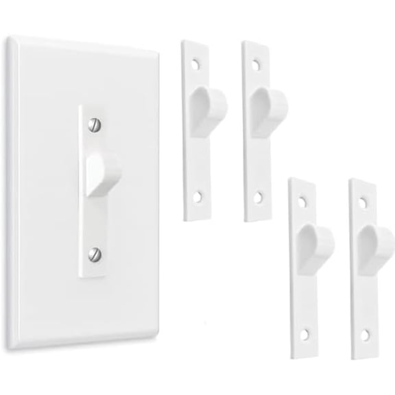 PLUHKN-4-Pack Light Switch Guard Covers White Toggle Switch Safety Plates Screw-On Covers to Keep Switches in Position for Safety or Appliance Protection (Pack of 4)