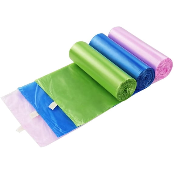 PLUHKN-8 Gallon Medium Trash Bags, Kitchen Garbage Bag, 60 Counts/ 3 Rolls