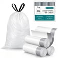 thumbnail image 1 of PLUHKN-8 Gallon Trash Bags Drawstring, 45 Count Pre-separated Medium Garbage Bags, 0.8mil HDPE Strong Tall Kitchen Trash Bag,30 Liter Thick Plastic Trash Can Liners for Home Kitchen Bathroom, 1 of 4