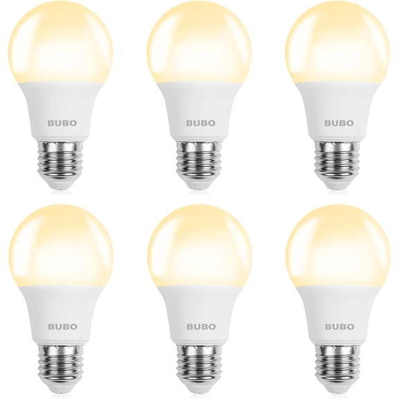 PLUHKN-A19 LED Light Bulbs, 40 Watt Equivalent LED Bulbs, Soft White 2700K, 550 Lumens, E26 Standard Base, Non-Dimmable, 5W Soft White LED Bulbs for Bedroom Living Room Home Office, 6 Pack