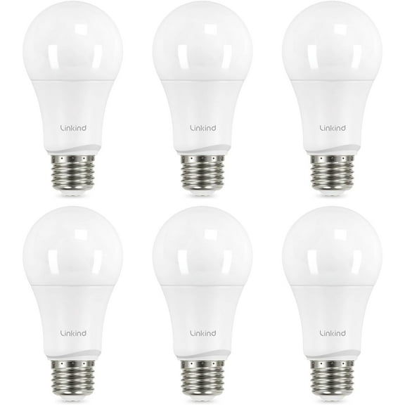 PLUHKN-A19 LED Light Bulbs Dimmable, 100W Equivalent Light Bulbs, 16W, 5000K Daylight, 1600 Lumens LED Bulbs, E26 Standard Base, 120V, Lighting for Bedroom Living Room Home Office, 6 Packs