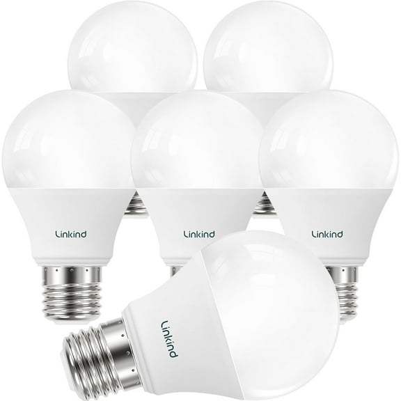 PLUHKN-A19 LED Light Bulbs Dimmable, 60W Equivalent, 2700K Soft White LED Light Bulbs, High CRI90, 9W Energy Efficient 800 Lumens, E26 Base, UL Listed, Lighting for Bedroom Living Room, 6 Packs