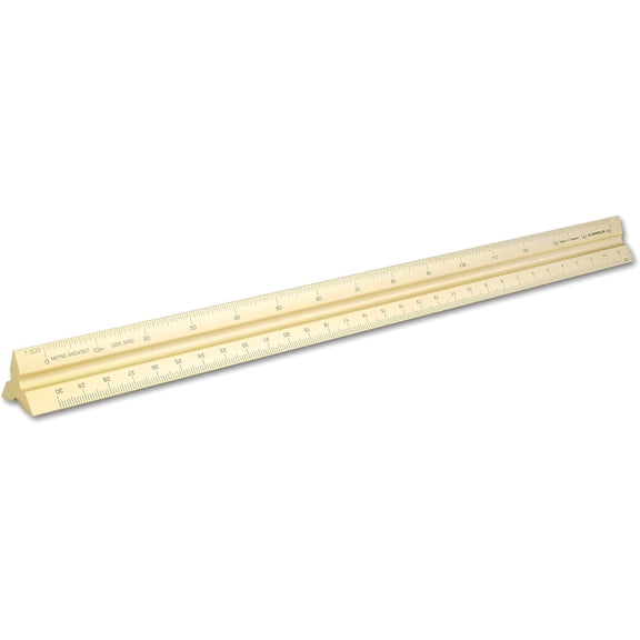 PLUHKN-Aluminum Architect Metric Solid Drafting Scale, 30CM, Gold
