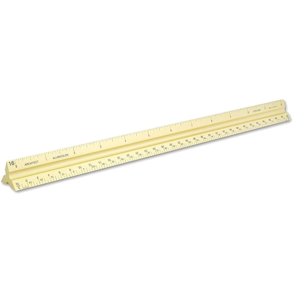 PLUHKN-Aluminum Architect Solid Drafting Scale, 12IN, Gold