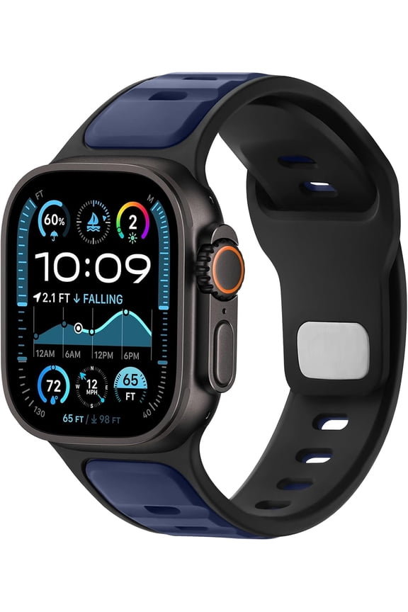 -Bands Compatible with Apple Watch Band for Men Women 49mm 46mm 45mm 44mm 42mm, Soft Sport Loop Waterproof Strap for iWatch Ultra 3/2/1 Series 11/10/9/8/7/6-1 SE, Navy