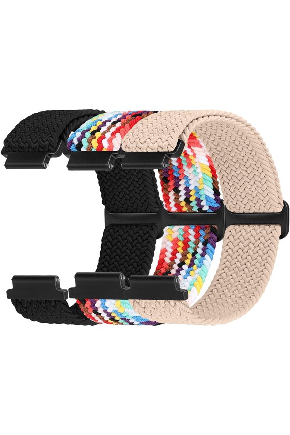 -Braided Nylon Watch Bands Compatible with 16mm 18mm 19mm 20mm 22mm Watch Bands Quick Release Replacement Wristband, Adjustable Stretchy Straps Fabric Bands for Men Women