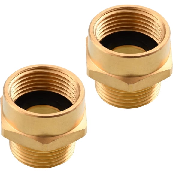 PLUHKN-Brass Garden Hose Adapter G 3/4" Female to 3/4" NPT Male Connector Pipe Fitting, 2Pcs, SBA037A-2