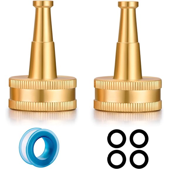 PLUHKN-Brass Hose Nozzles,Heavy-Duty Brass Jet Sweeper Jet Nozzle, 2 Pack (Jet Sweeper BB)