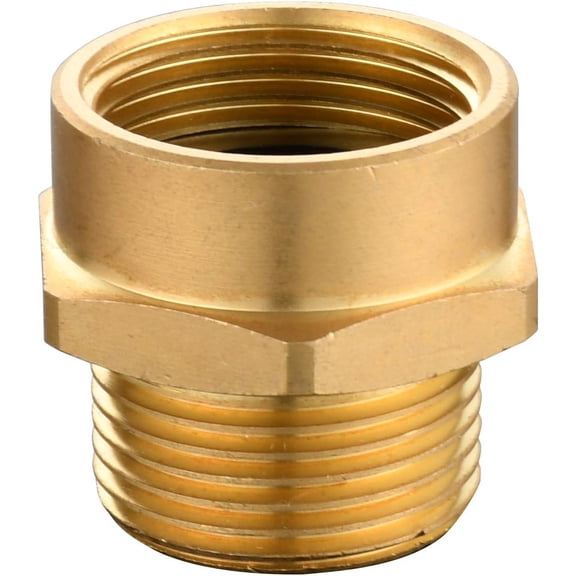 PLUHKN-Brass Pipe Fittings Connector G 1/2 Female Thread (Metric BSP) to US 1/2 NPT Male Thread Pipe Fitting Converter Adapter, SBA037