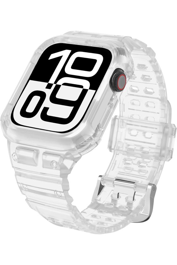 -Bumper Bands Compatible with Apple Watch Band 45mm 44mm 42mm 41mm 40mm 38mm for Women Men, Water Shock-Proof Strap for iWatch Apple Watch Band with Case for Series 9 8 7 6 SE 5 4 3 2 1