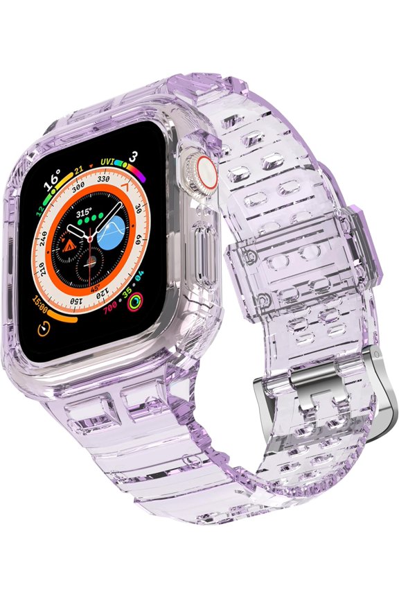 -Bumper Bands Compatible with Apple Watch Band 45mm 44mm 42mm 41mm 40mm 38mm for Women Men, Water Shock-Proof Strap for iWatch Apple Watch Band with Case for Series 9 8 7 6 SE 5 4 3 2 1