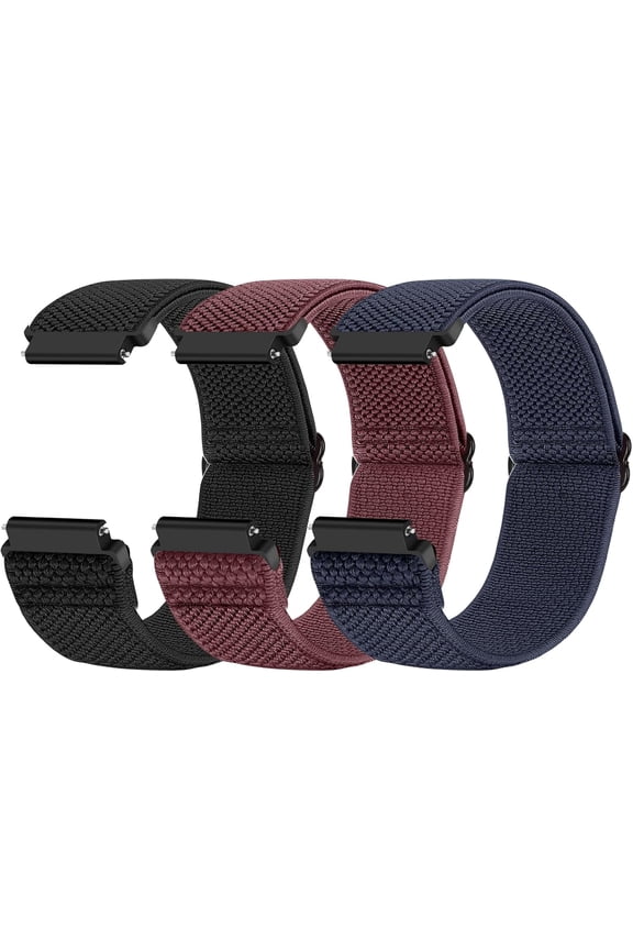 -Compatible with 16mm 18mm 19mm 20mm 22mm 24mm Watch Bands Quick Release Replacement Wristband,Adjustable Stretchy Nylon Solo Loop Straps Fabric Braided Sport Elastic Bands for Men Women