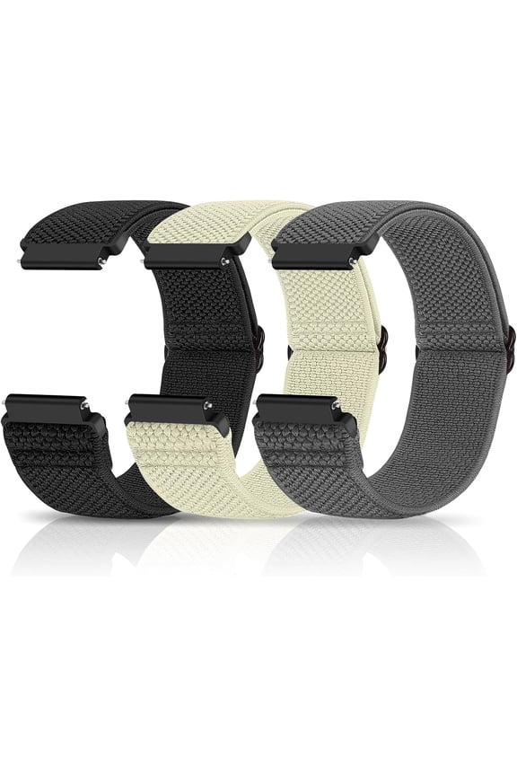 -Compatible with 16mm 18mm 19mm 20mm 22mm 24mm Watch Bands Quick Release Replacement Wristband,Adjustable Stretchy Nylon Solo Loop Straps Fabric Braided Sport Elastic Bands for Men Women