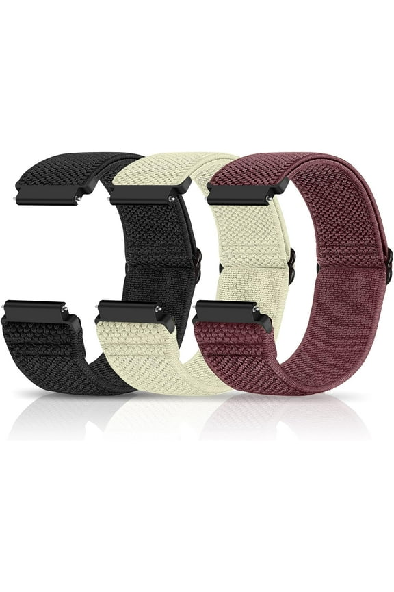 -Compatible with 16mm 18mm 19mm 20mm 22mm 24mm Watch Bands Quick Release Replacement Wristband,Adjustable Stretchy Nylon Solo Loop Straps Fabric Braided Sport Elastic Bands for Men Women