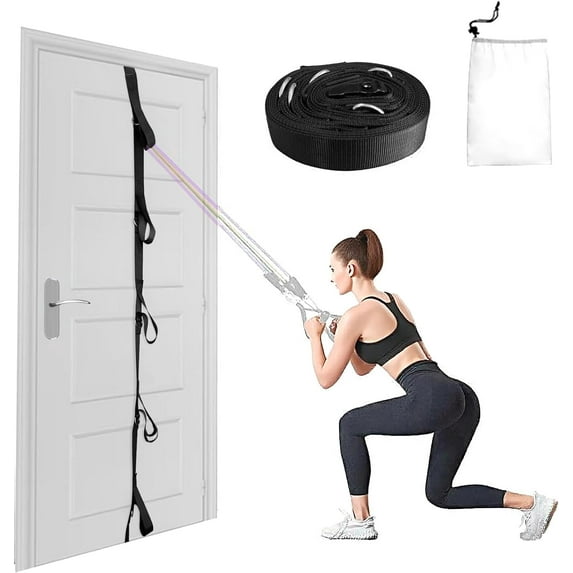 PLUHKN-Door Anchor for Resistance Bands Exercise: Secure Multi Point Anchor Gym for Home Fitness, Portable Workout Resistance Band Door Anchors