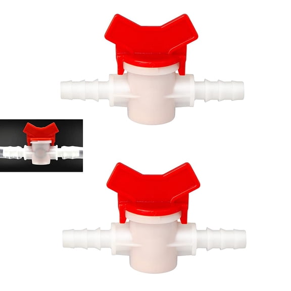 PLUHKN-Drip Irrigation Switch Valve, 5/16" Barbed Hose ID Ball Valve for Drip Irrigation Hoses Agricultura Garden (Pack of 2)
