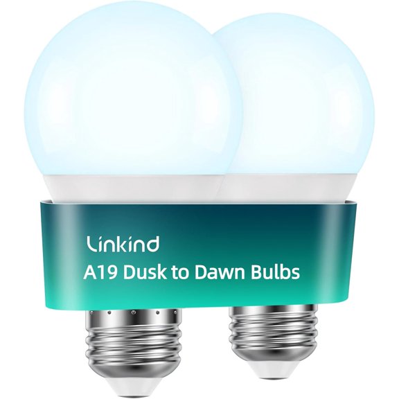PLUHKN-Dusk to Dawn Light Bulbs Outdoor, A19 Sensor Led Bulbs Automatic On/Off, 9.5W led Light Bulbs, 75 Watt Equivalent, 1200 Lumen, E26 Base, ETL&FCC Listed, 5000K Daylight, 2 Pack