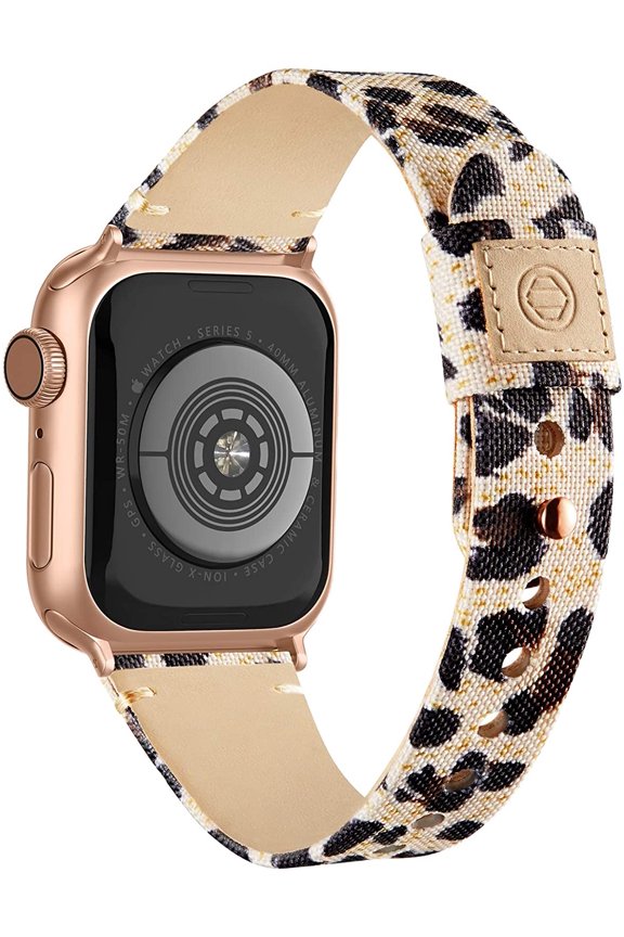 -Fabric Cloth Bands Compatible with Apple Watch 49mm 46mm 45mm 44mm 42mm 38mm 40mm 41mm, Canvas Strap with Soft Genuine Leather Lining for Apple iWatch Series 11/10/9/8/7/6/5/4/3/2/1/SE/Ultra