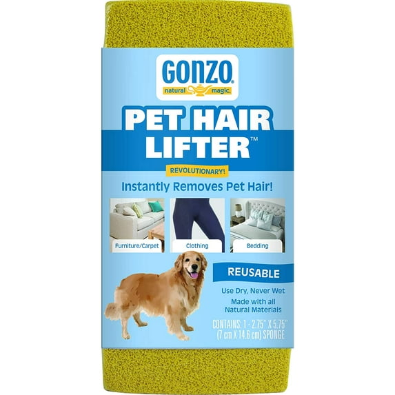 PLUHKN-Gonzo Pet Hair Lifter - Remove Dog, Cat and Other Pet Hair from Furniture, Carpet, Bedding and Clothing - 1 Sponge