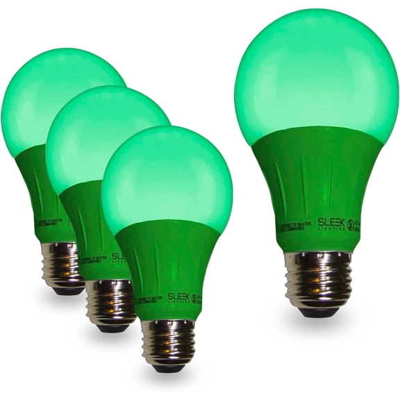 PLUHKN-LED A19 Green Light Bulb, 120 Volt - 3-Watt Energy Saving - Medium Base - UL-Listed LED Bulb - Lasts More Than 20,000 Hours