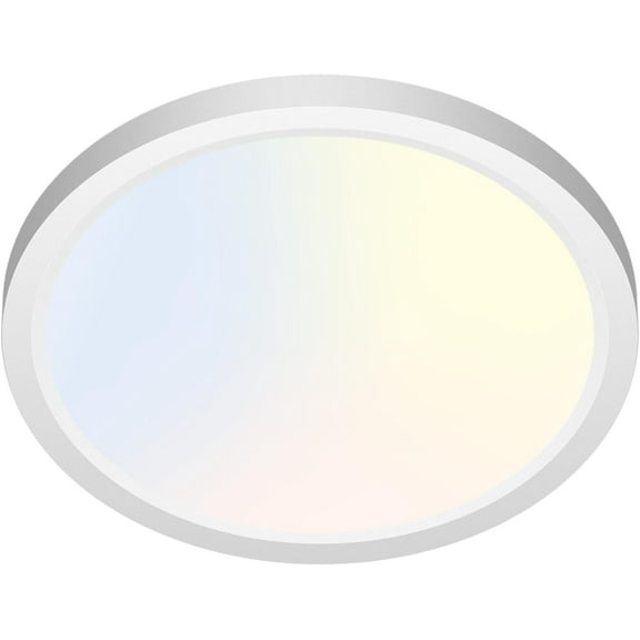 PLUHKN-LED Ceiling Light Fixture 6.5 Inch, 12W 1200lm Light Fixtures, Adjustable 3000K 4000K 6500K, Round Flat Ceiling Lamp for Bathroom Closet Hallway Laundry