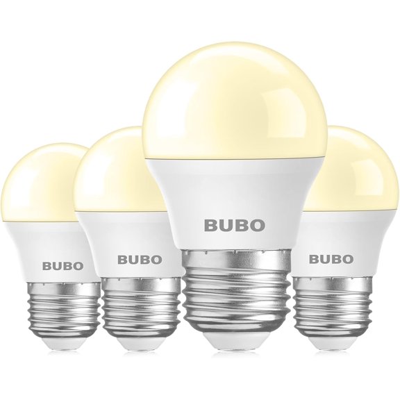 PLUHKN-LED Refrigerator Light Bulb 40 Watt Equivalent, 120V Appliance Bulb, Soft White 2700K Fridge Light Bulb, A15 E26 Medium Base Bulb for Freezer, 5.5W, Non-Dimmable, 4 Pack