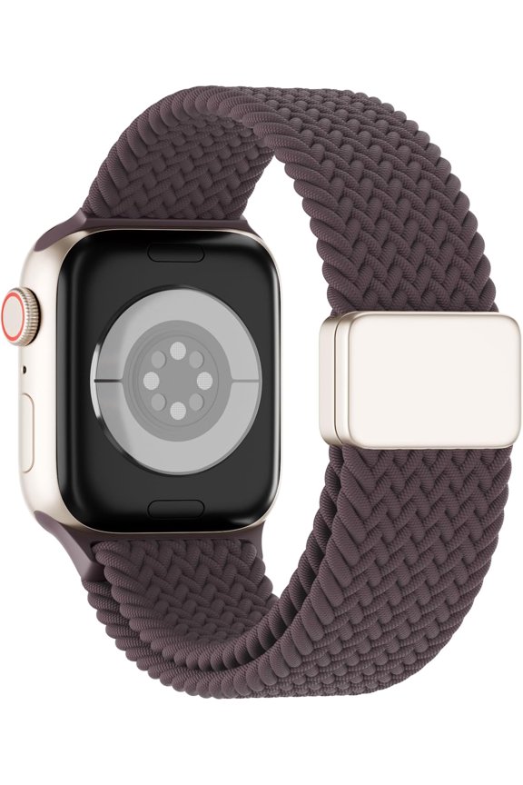 -Magnetic Braided Solo Loop Compatible for Apple Watch Band 42mm 41mm 40mm 38mm 46mm 45mm 44mm 49mm, Stretchy Nylon Sport Elastic Strap for iWatch Bands Series 10 9 8 7 6 5 4 3 2 1 SE Ultra Wom