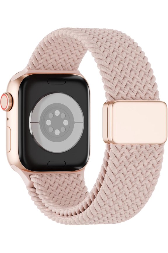 -Magnetic Braided Solo Loop Compatible for Apple Watch Band 42mm 41mm 40mm 38mm 46mm 45mm 44mm 49mm, Stretchy Nylon Sport Elastic Strap for iWatch Bands Series 10 9 8 7 6 5 4 3 2 1 SE Ultra Wom