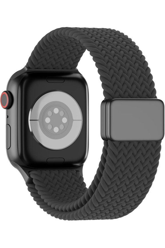 -Magnetic Braided Solo Loop Compatible for Apple Watch Band 42mm 41mm 40mm 38mm 46mm 45mm 44mm 49mm, Stretchy Nylon Sport Elastic Strap for iWatch Bands Series 10 9 8 7 6 5 4 3 2 1 SE Ultra Wom