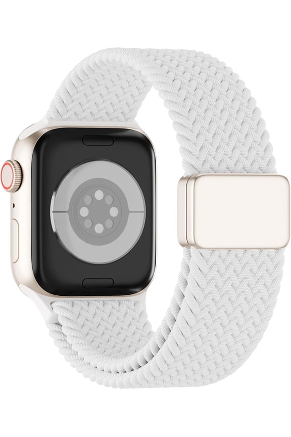 -Magnetic Braided Solo Loop Compatible for Apple Watch Band 42mm 41mm 40mm 38mm 46mm 45mm 44mm 49mm, Stretchy Nylon Sport Elastic Strap for iWatch Bands Series 10 9 8 7 6 5 4 3 2 1 SE Ultra Wom