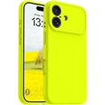thumbnail image 1 of PLUHKN-Magnetic for iPhone 17 Case,Compatible with Magsafe,Classic Liquid Silicone Mobile Phone Case,Integrated Camera Control Button,Anti-Scratch Microfiber Lining, Neon Yellow, 1 of 4