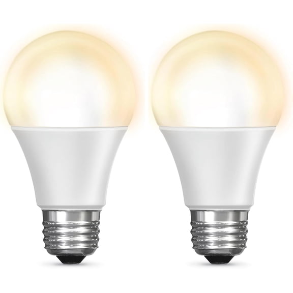 PLUHKN-OM60/927CA/AG 60W Equivalent WiFi Dimmable, No Hub Required, Alexa Google Assistant A19 Smart LED Light Bulb, 4.4" H x 2.3" D, 2700K Soft White (Pack of 2)