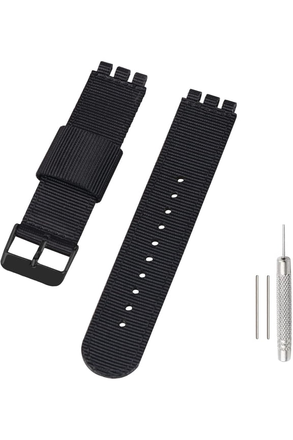 -Replacement Nylon Watch Band for Swatch 17mm 19mm 20mm, Soft Woven Nylon Sport Stylish Strap for Swatch Watch Series Accessories