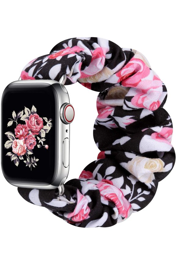 -Scrunchie Band Compatible with Apple Watch Bands 38mm 40mm 41mm 42mm 44mm 45mm 46mm 49mm Women, Elastic Scrunchie Watch Strap for iWatch Watch Series 11 10 9 8 7 6 5 4 3 2 1 SE 3 2 Ultra 3 2