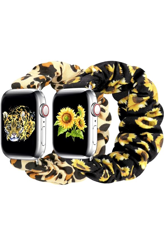 -Scrunchie Band Compatible with Apple Watch Bands 38mm 40mm 41mm 42mm 44mm 45mm 46mm 49mm Women, Elastic Scrunchie Watch Strap for iWatch Watch Series 11 10 9 8 7 6 5 4 3 2 1 SE 3 2 Ultra 3 2
