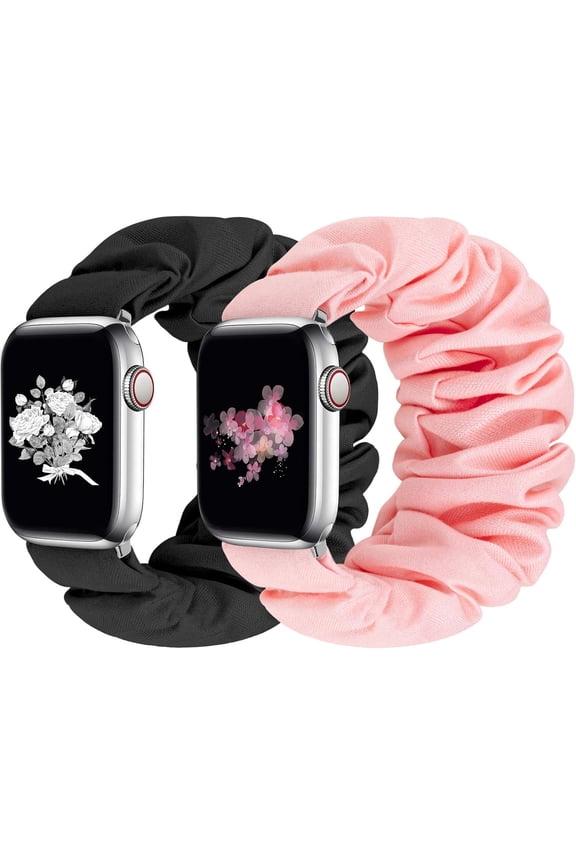 -Scrunchie Band Compatible with Apple Watch Bands 38mm 40mm 41mm 42mm 44mm 45mm 46mm 49mm Women, Elastic Scrunchie Watch Strap for iWatch Watch Series 11 10 9 8 7 6 5 4 3 2 1 SE 3 2 Ultra 3 2