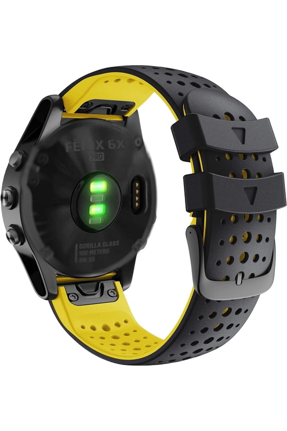 -Silicone Watch Band for Garmin Fenix 8 51mm / epix Pro 51mm / Instinct 2X / Instinct 3 50mm, Quick Fit 26 Soft Sport Breathable Waterproof Wristband Strap for Enduro,Fenix 7X/6X/5X