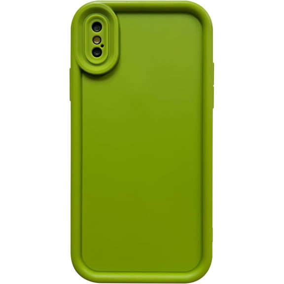 PLUHKN-Slim Case for iPhone Xs, Enhanced Camera Protection, Shockproof Skin-Friendly Touch Soft Case Cover for iPhone X Phone 5.8 inch, Avocado Green