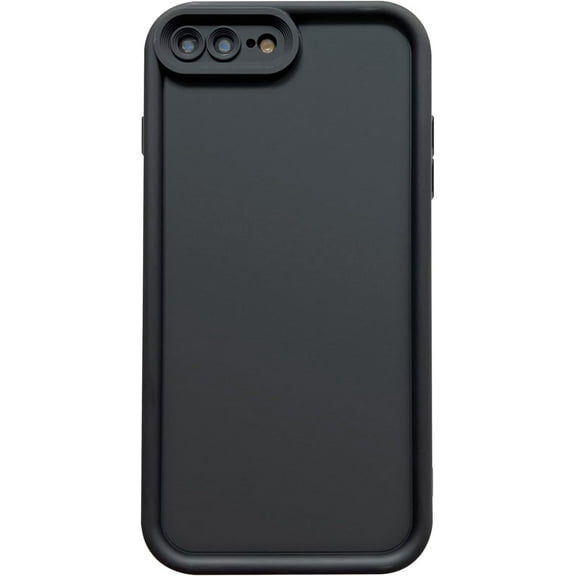 PLUHKN-Slim Case for iPhone 8 Plus, Enhanced Camera Protection, Shockproof Skin-Friendly Touch Soft Case Cover for iPhone 7 Plus Phone 5.5 inch, Black