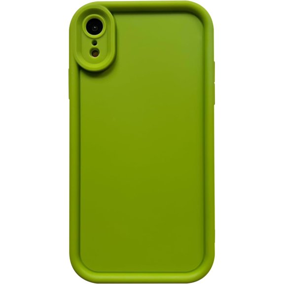PLUHKN-Slim Case for iPhone XR, Enhanced Camera Protection, Shockproof Skin-Friendly Touch Soft Case Cover for iPhone XR Phone 6.1 inch, Avocado Green