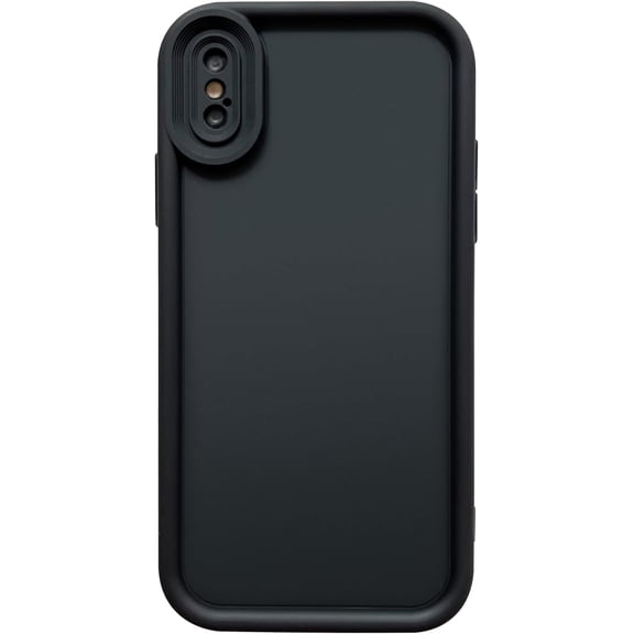 PLUHKN-Slim Case for iPhone Xs MAX, Enhanced Camera Protection, Shockproof Skin-Friendly Touch Soft Case Cover for iPhone Xs MAX Phone 6.5 inch, Black