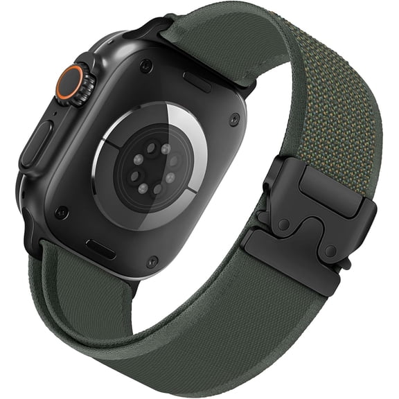 PLUHKN-Trail Loop Band for Apple Watch Ultra/3/2 Bands 49mm 46mm 45mm 44mm 42mm 41mm 40mm 38mm Men Women,Braided Elastic Weave Nylon Sport Strap Fabric Wristband for iWatch Series 11 10 9 8 7 6 5 4 3